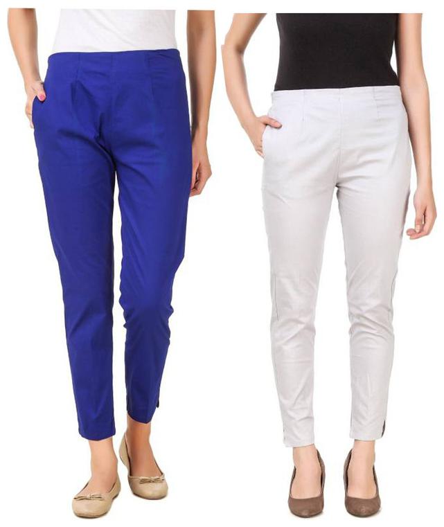 

RZLECORT Women Blue White Regular fit Regular pants
