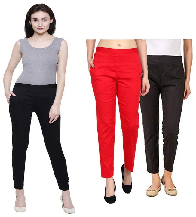

RZLECORT Women Black Red Regular fit Regular pants