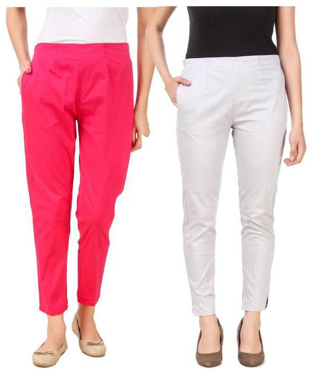 

RZLECORT Women Pink White Regular fit Regular trousers