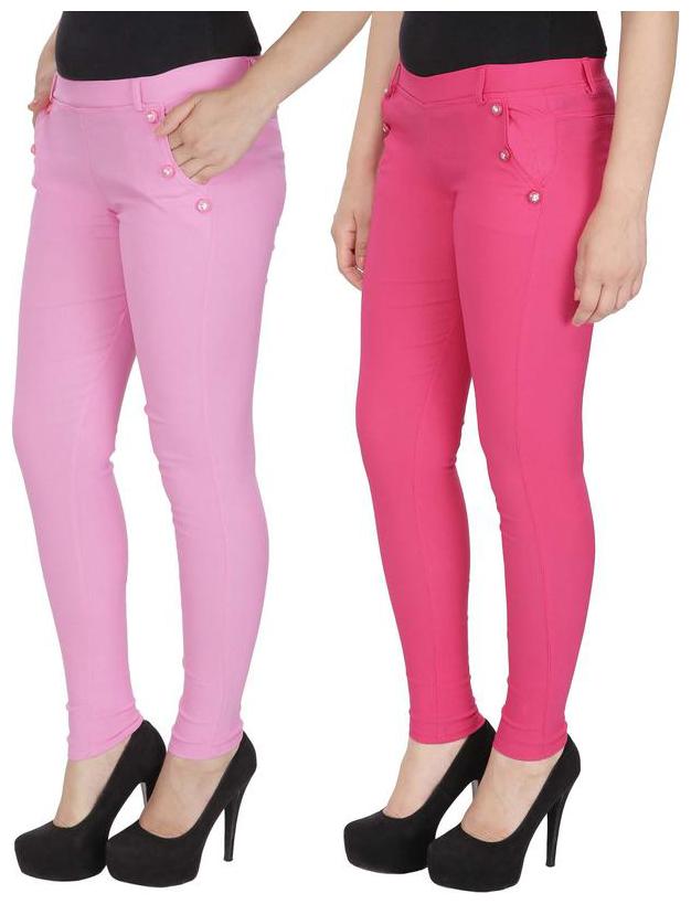 

RZLECORT Women Peach Pink Straight fit Jegging
