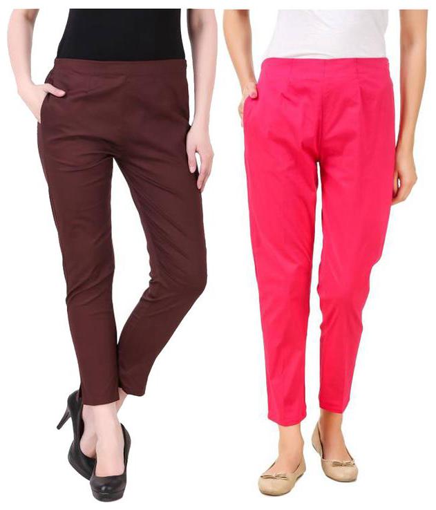 

RZLECORT Women Brown Pink Regular fit Regular trousers