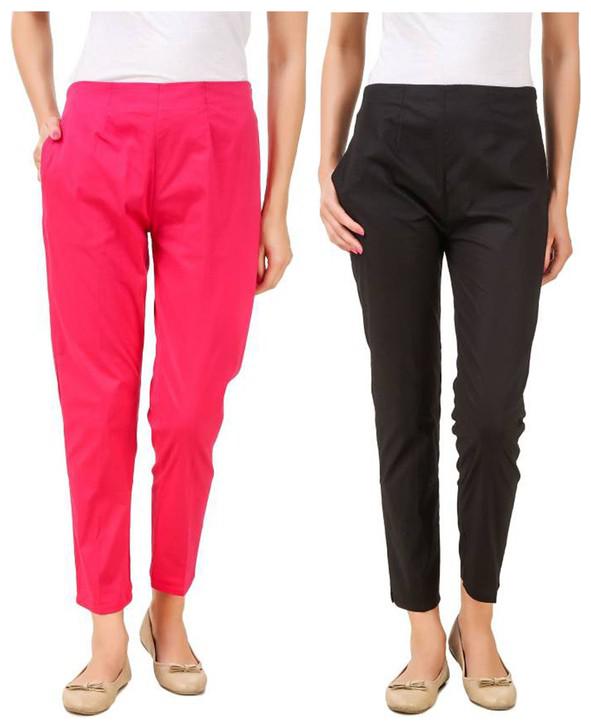 

RZLECORT Women Pink Black Regular fit Regular pants