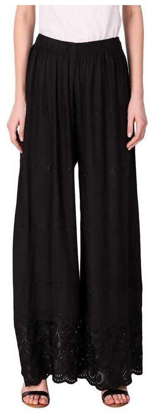 

RZLECORT Women Rayon Black Palazzos