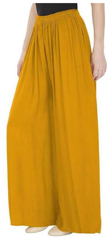 

RZLECORT Women Rayon Yellow Palazzos