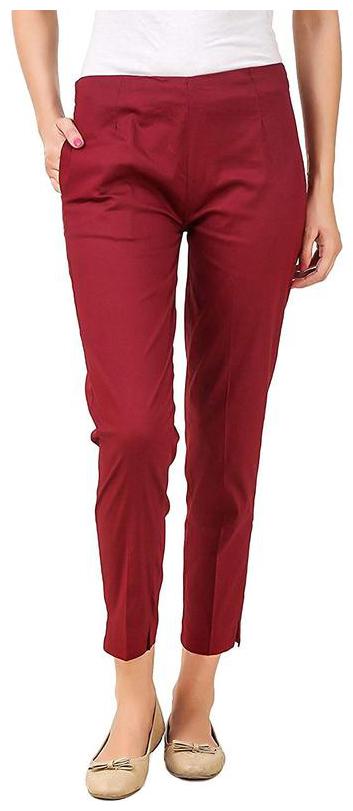 

RZLECORT Women Maroon Regular fit Regular pants