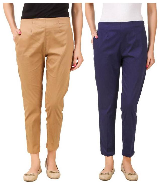 

RZLECORT Women Brown Blue Regular fit Regular pants