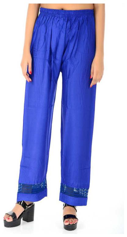 

RZLECORT Blue Solid Straight Palazzo