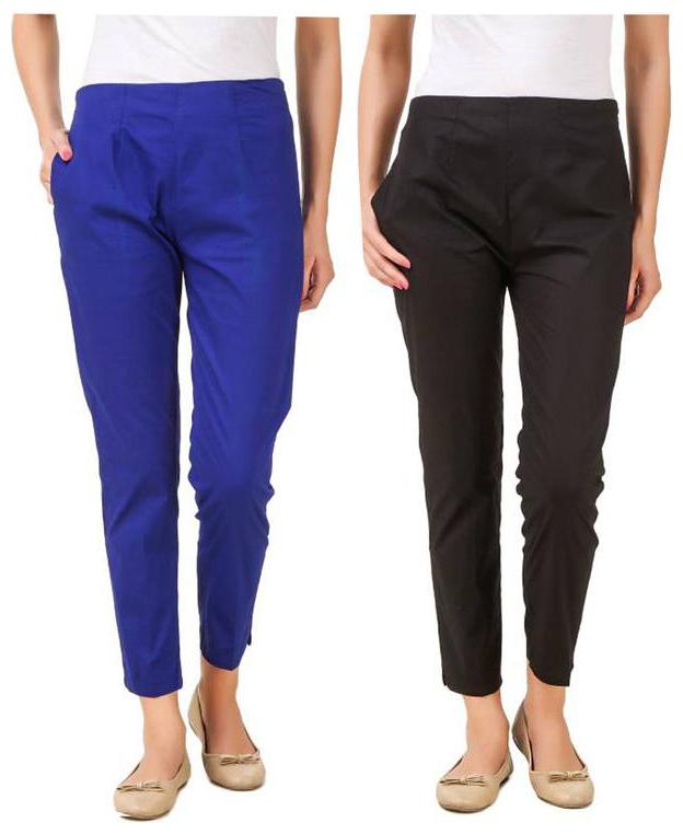 

RZLECORT Women Blue Black Regular fit Regular trousers
