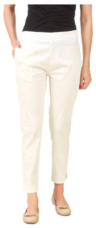 

RZLECORT Women White Regular fit Regular pants