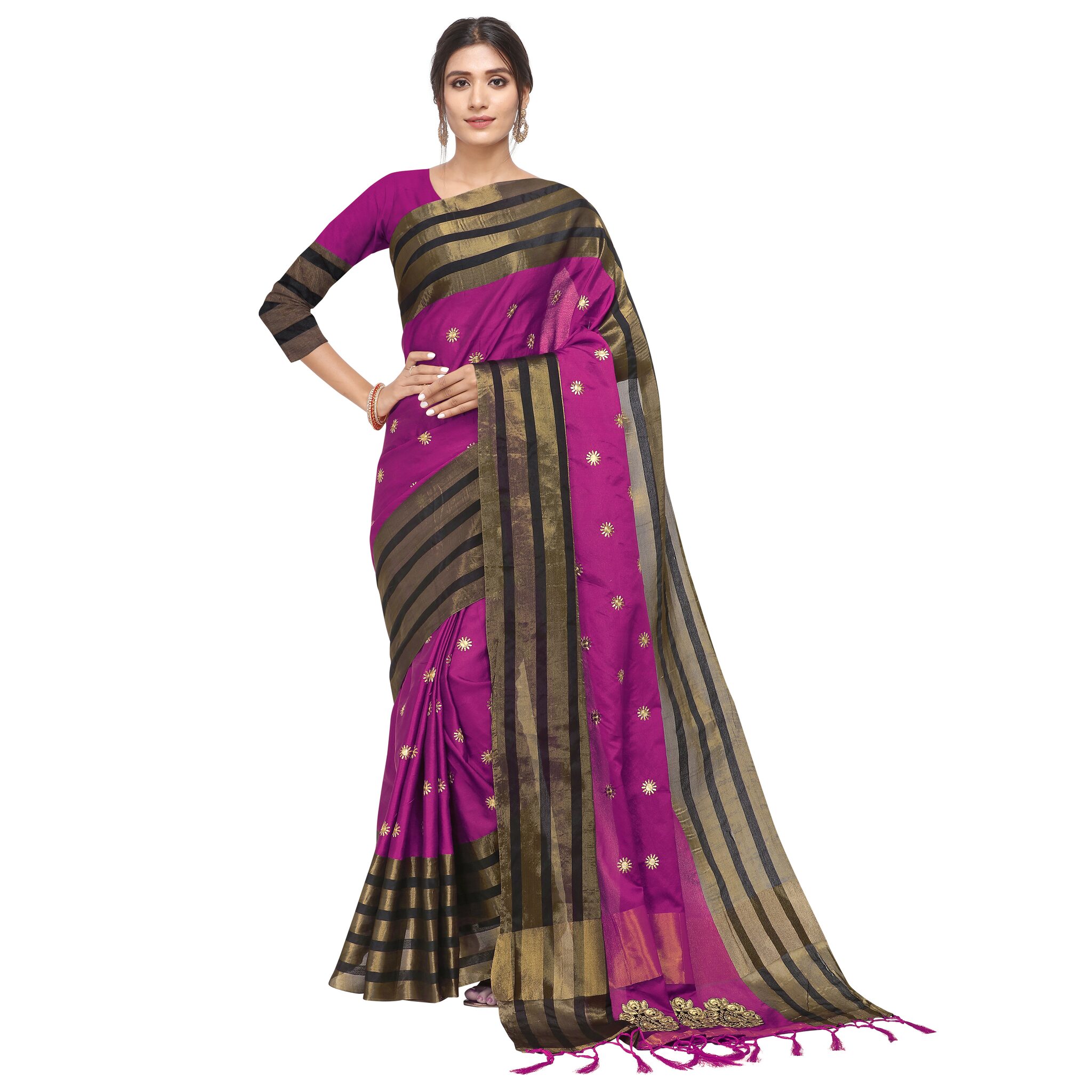 

S B Krupa Women Silk Party Wear With Blouse (Pink)