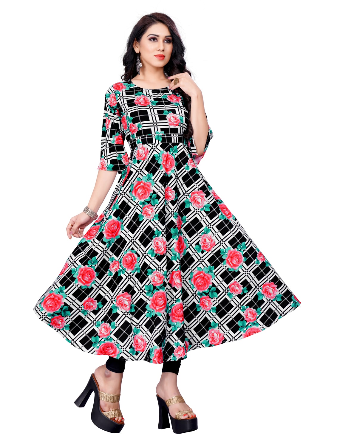 

Saadhvi Crepe Floral Multi Stitched Gown