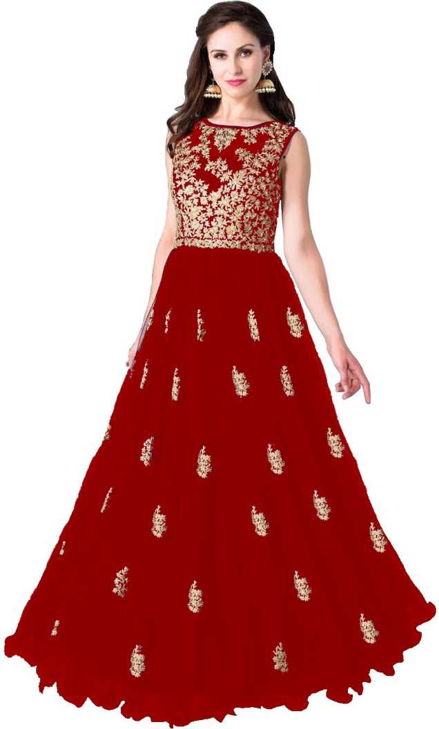 

Saadhvi Women Net Embroidered Only Gown Maroon