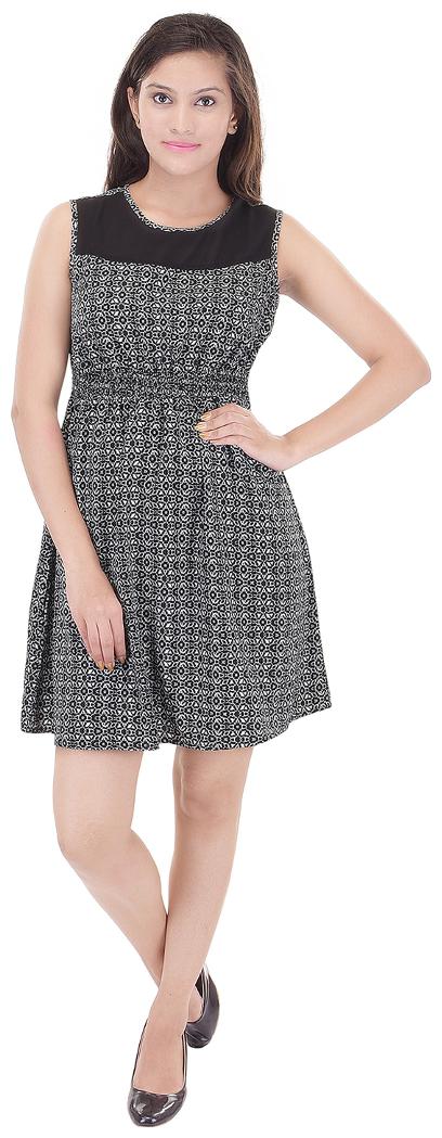 Saarvi Fashion Women's A line Black Dress