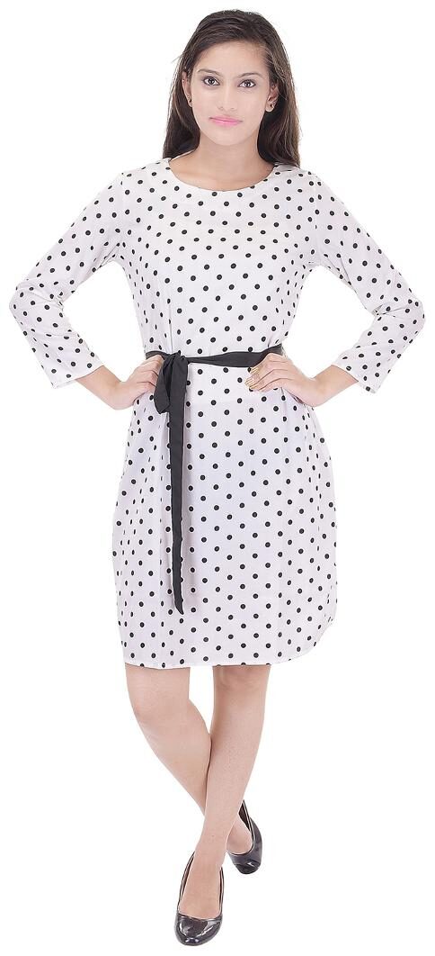 Saarvi Fashion Women's Fit And Flare White Dress