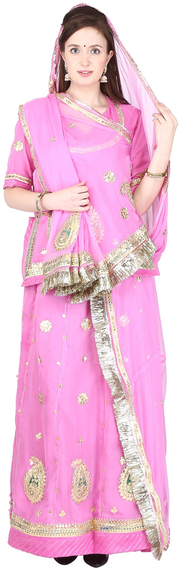 

SAARVI Women Georgette Lehenga Choli -Pink