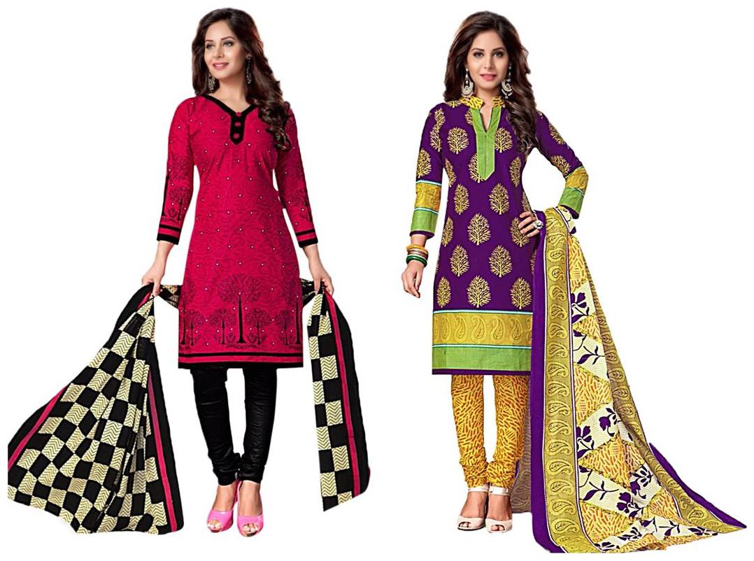 

Sahari Designs Maroon And Black Cotton Unstitched Dress Material - Pack Of 2 Suit