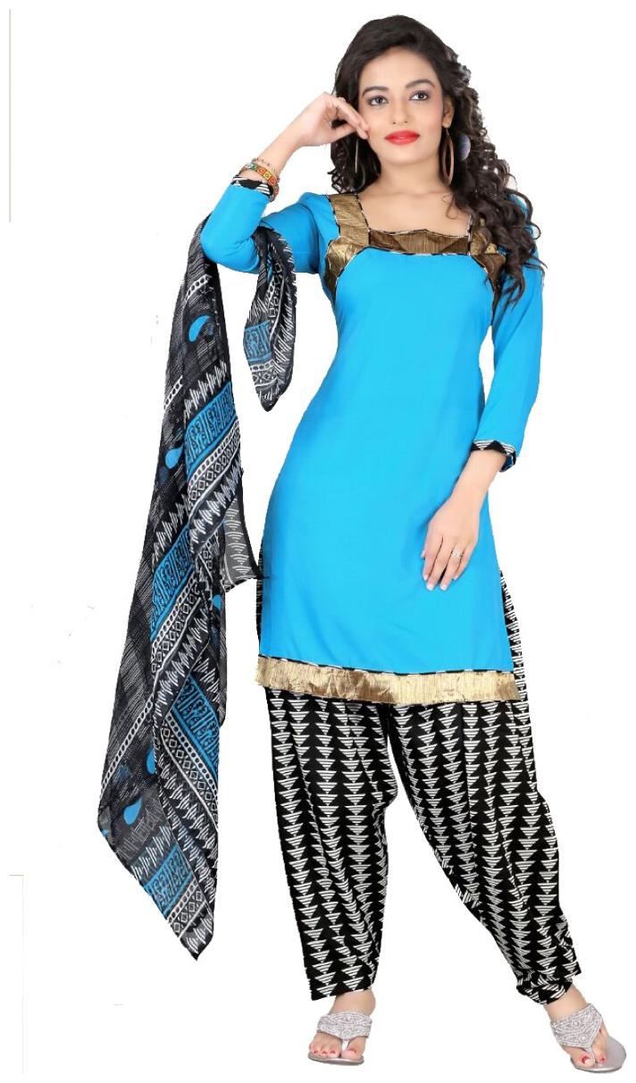 

Sahari Designs Women s Blue Cotton Dress Material - Unstitched
