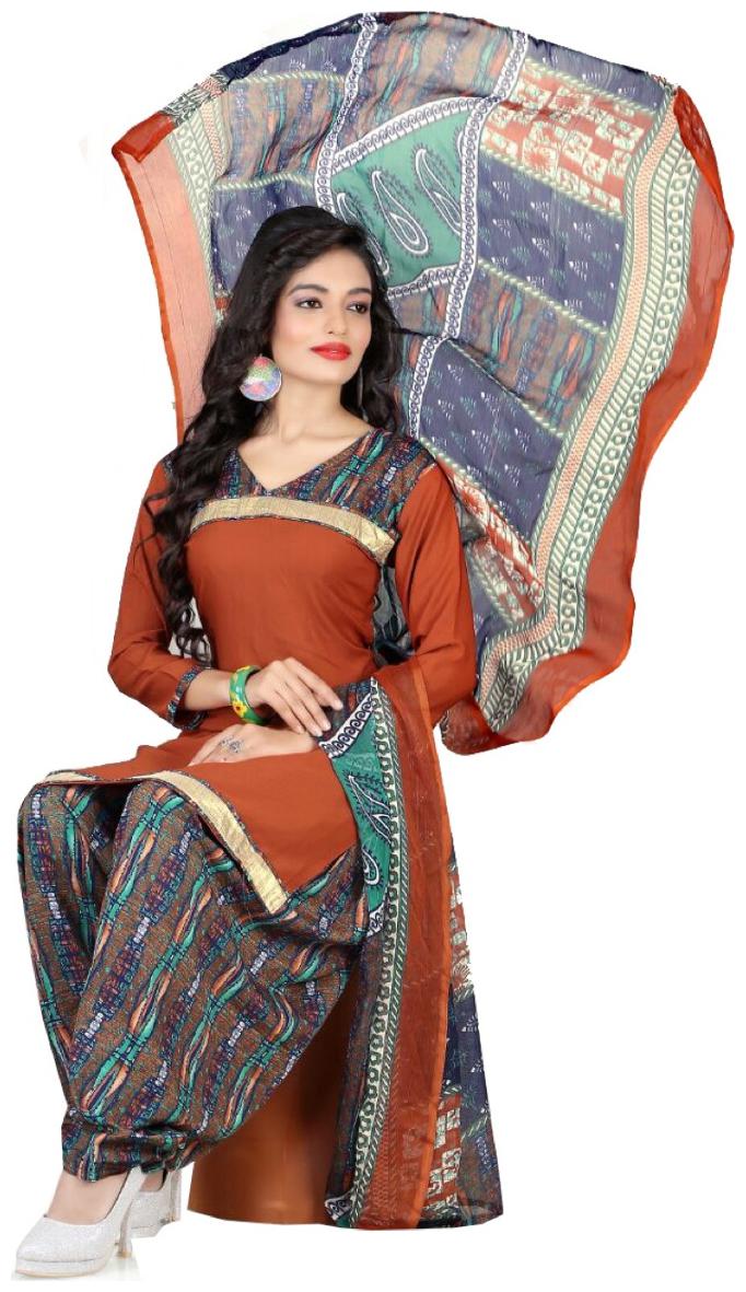 

Sahari Designs Women s Brown Cotton Dress Material - Unstitched