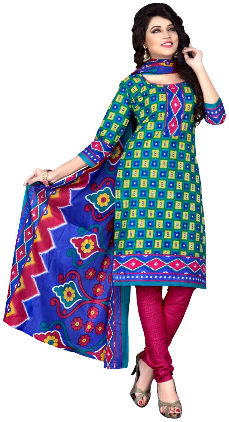 

Sahari Designs Cotton Dress Material - Green