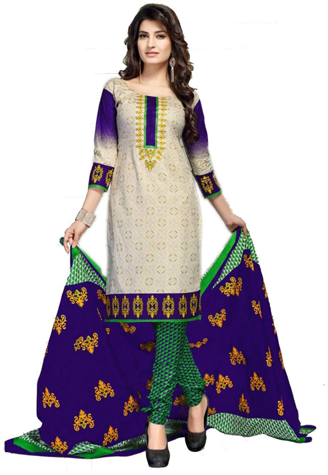 

Sahari Designs Beige Cotton Dress Material