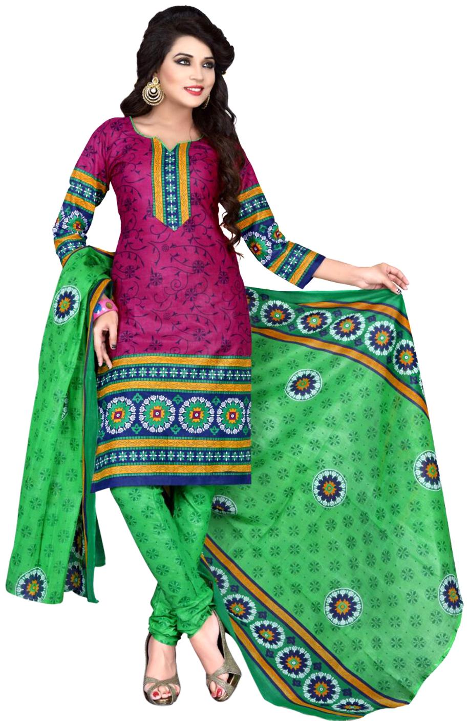 

Sahari Designs Cotton Dress Material - Purple