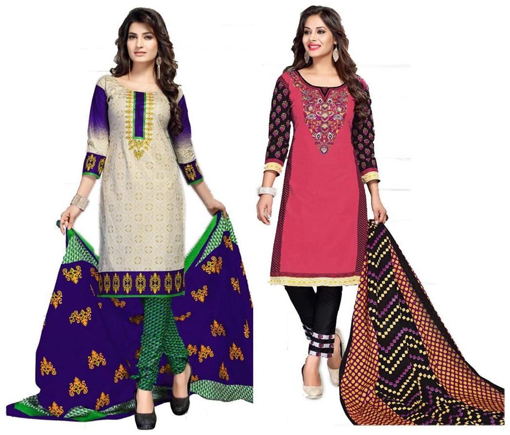 

Sahari Designs Maroon And Black Cotton Unstitched Dress Material - Pack Of 2 Suit