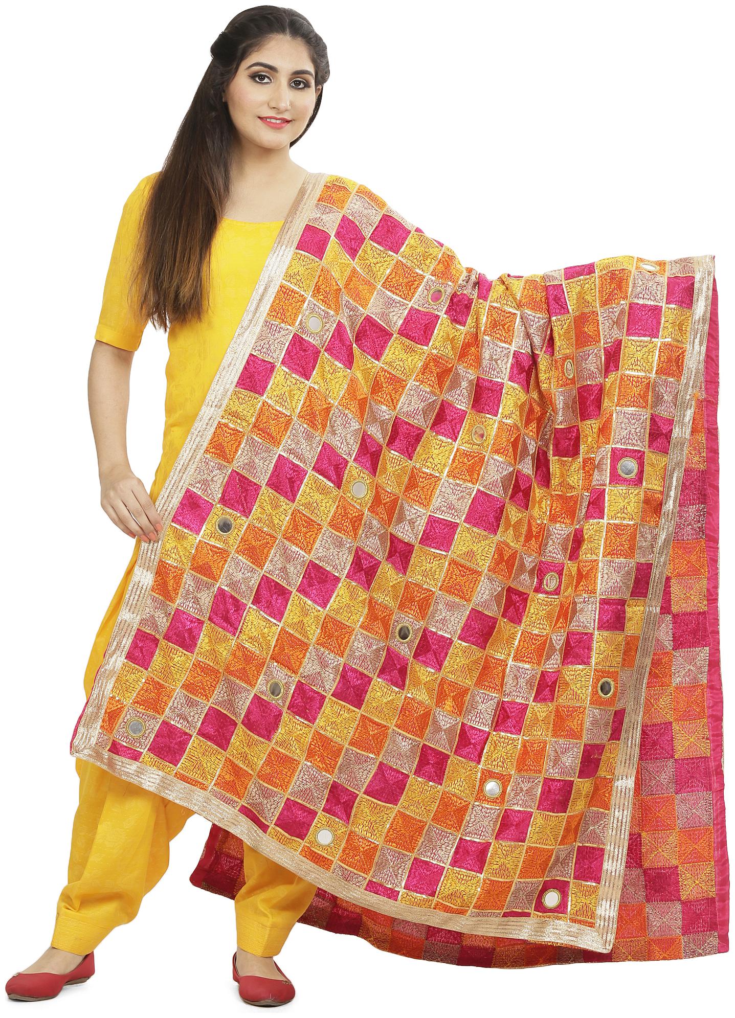

SAHEJ SUITS Women Chiffon Embroidered Multi Dupatta