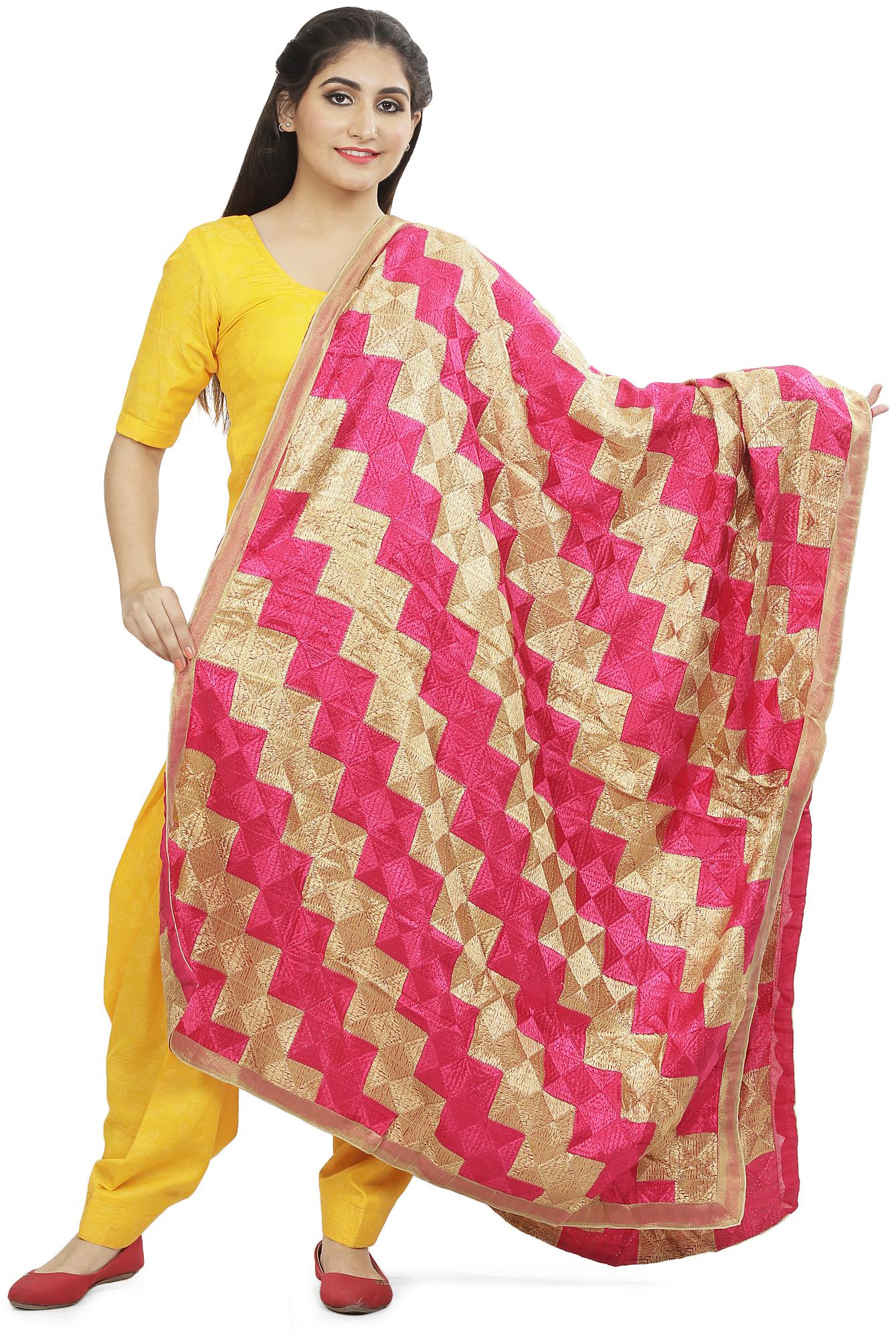 

SAHEJ SUITS Chiffon Pink Dupatta