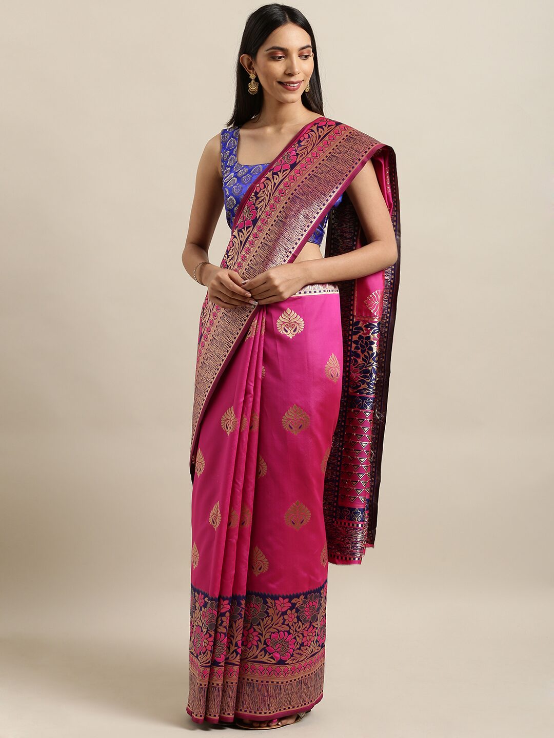 

SAINOOR Artificial Silk Woven Pink Regular Saree For Women
