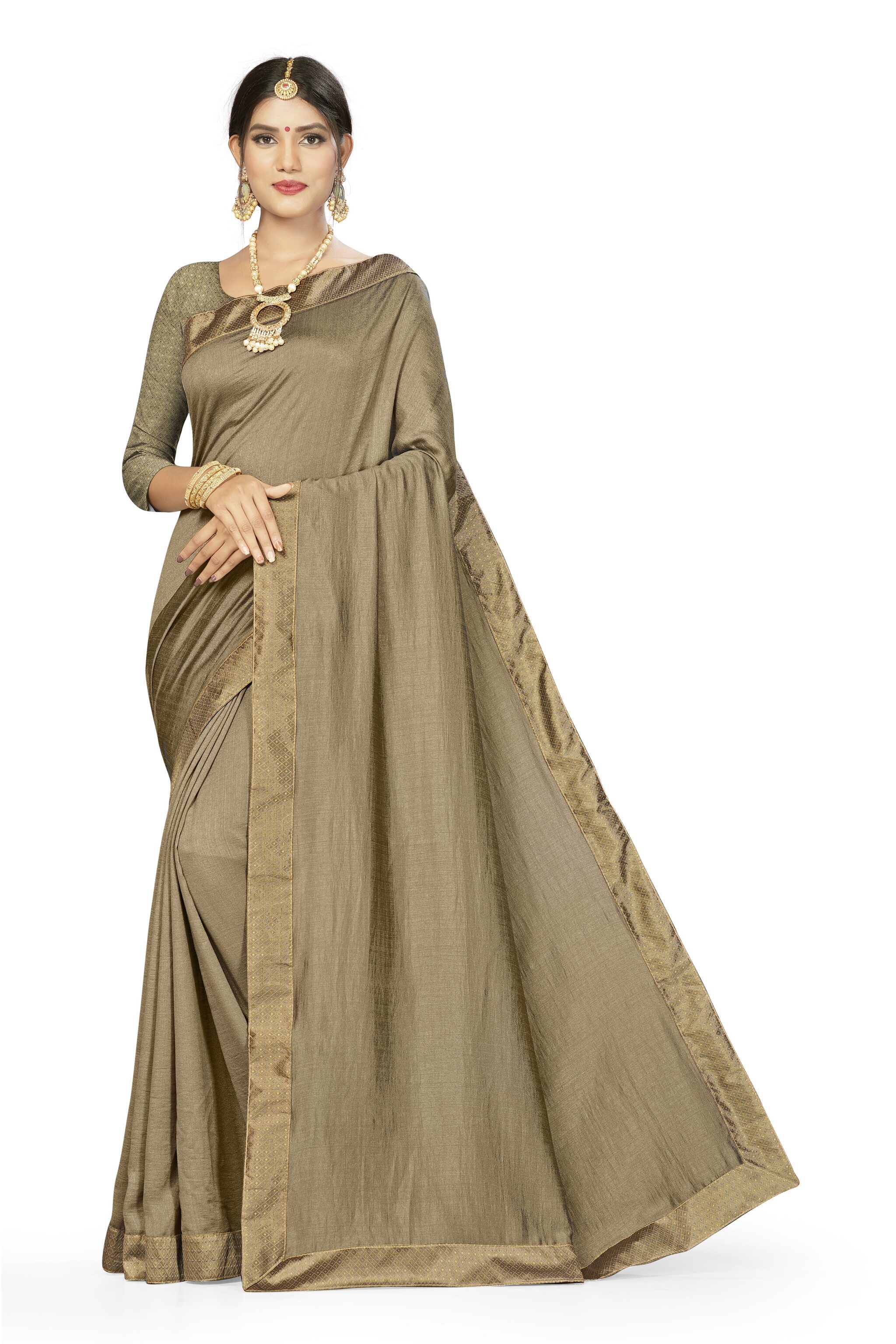 

SAINOOR Artificial Silk Woven Grey Regular Saree For Women