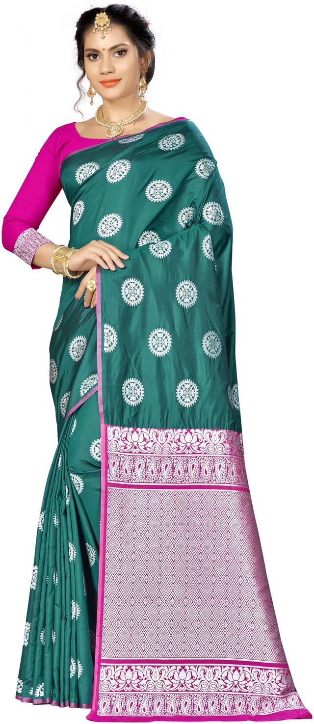 SAINOOR Silk Banarasi Saree Green