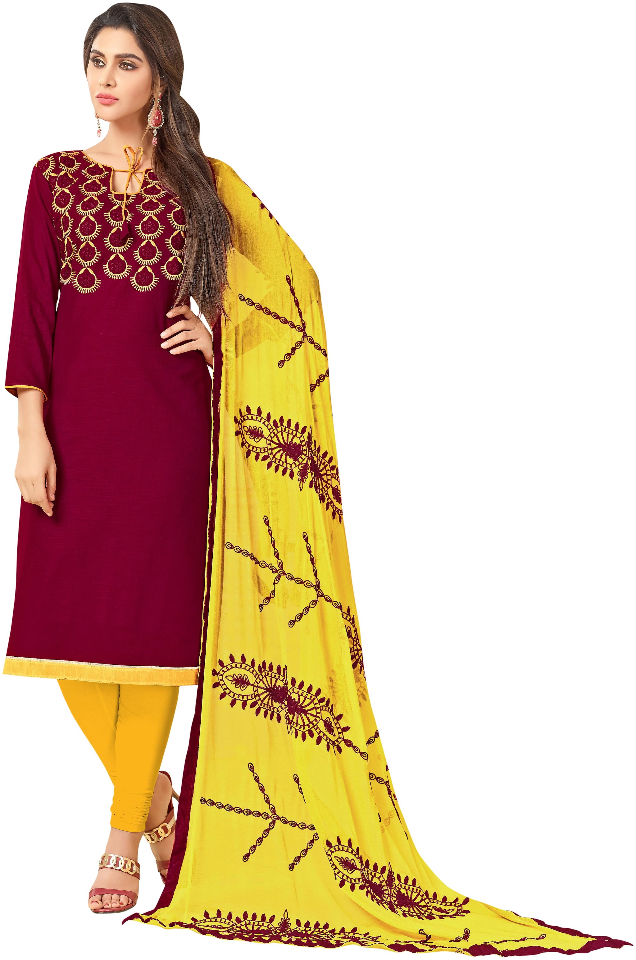 

SAINOOR Women Cotton Kalamkari Dress Material Pink color