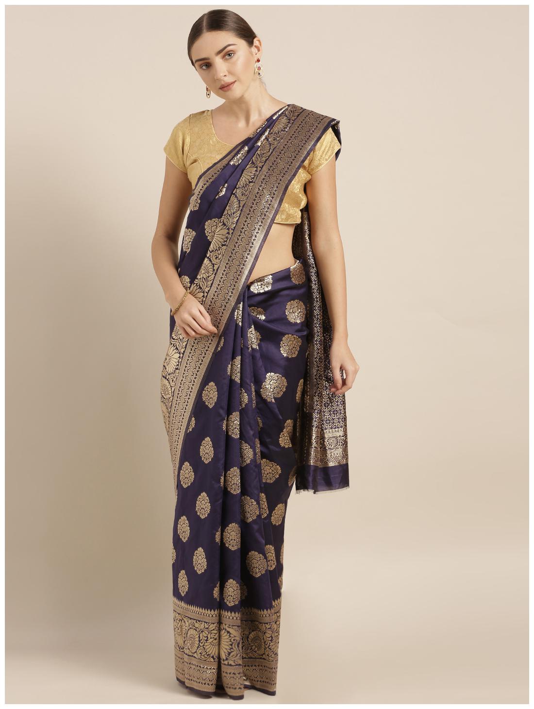 

Sainoor Women S Blue Designer Weaving Work Saree