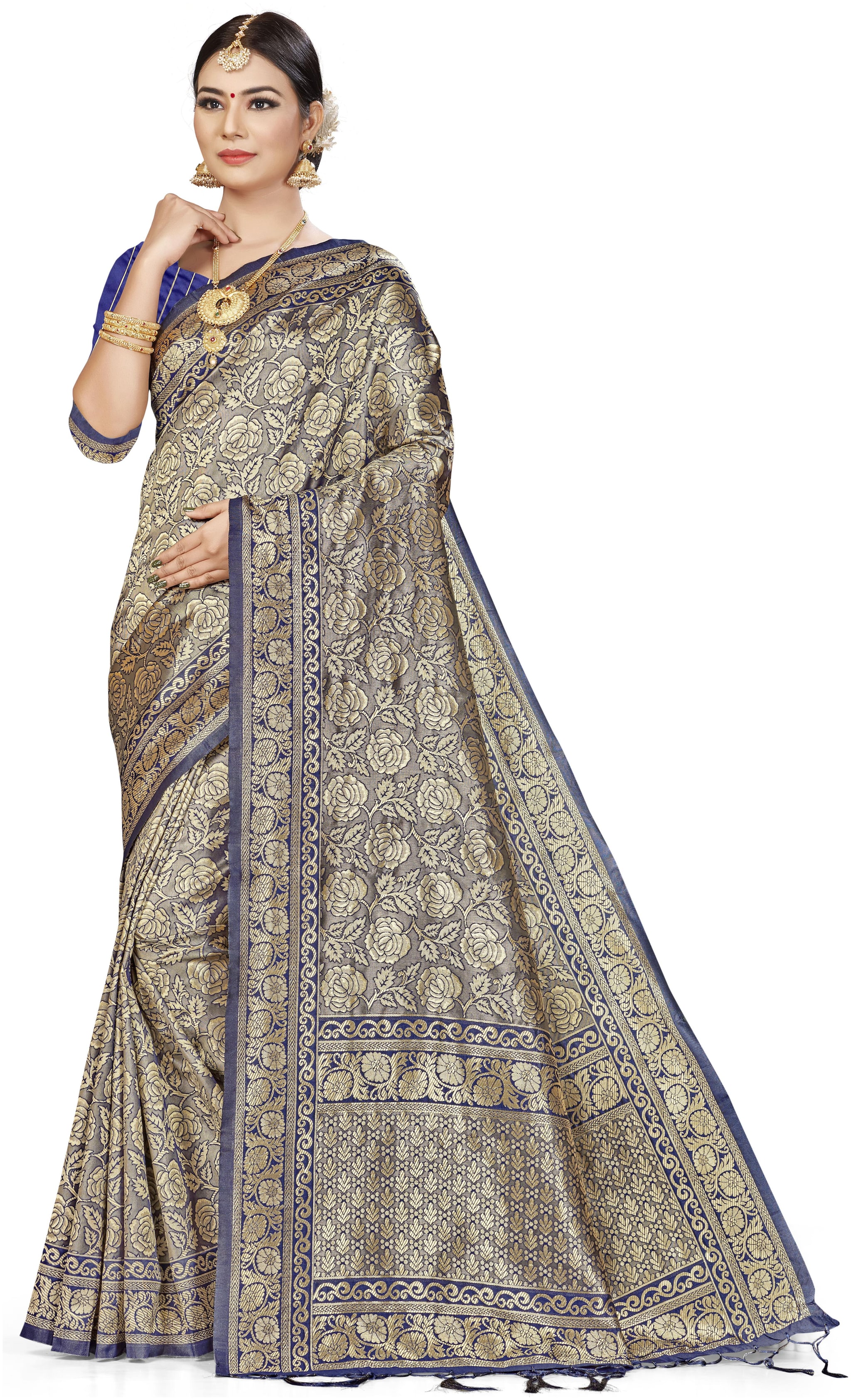 

SAINOOR Women Artificial Silk Saree Blue