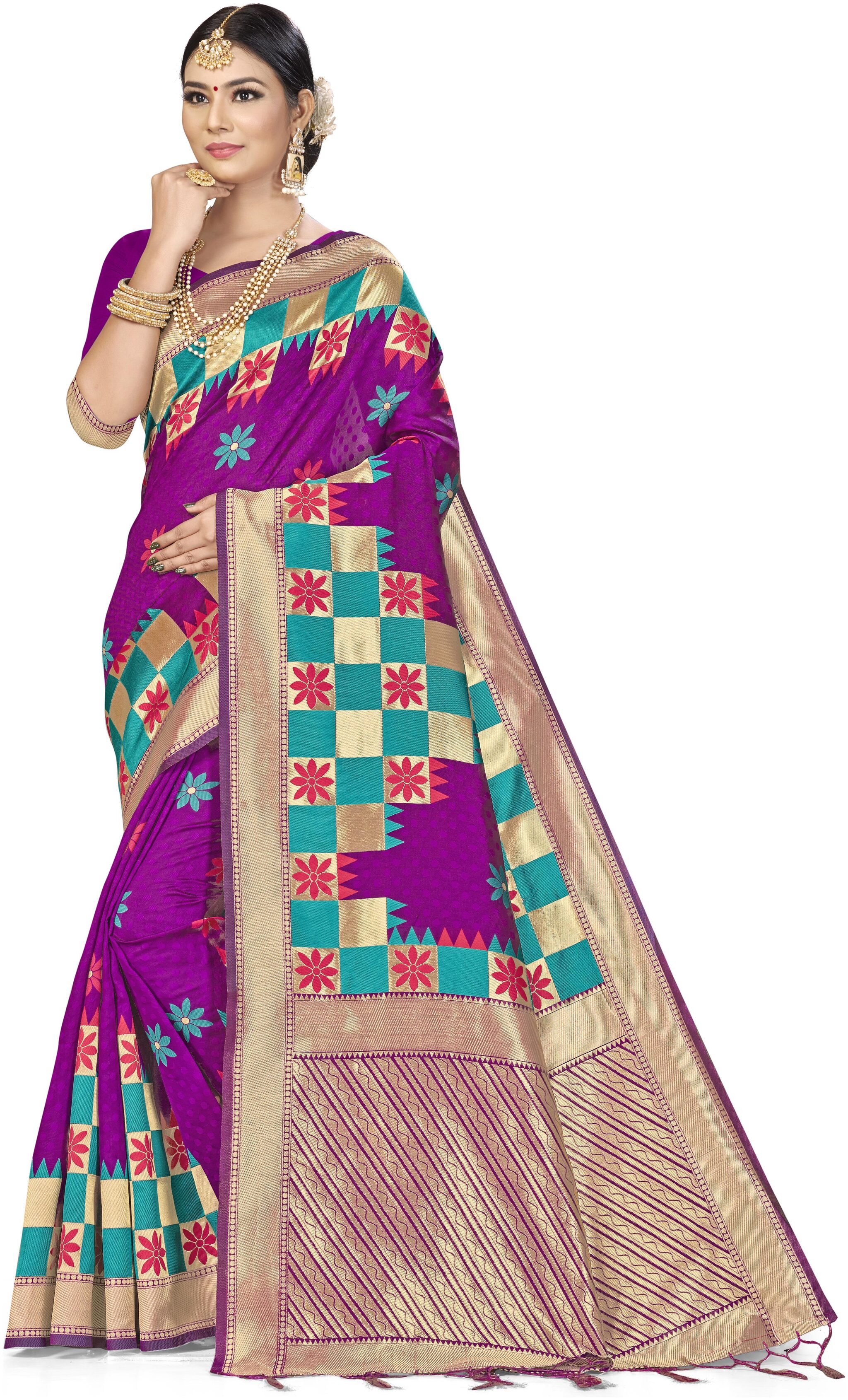 

SAINOOR Women Artificial Silk Saree Purple