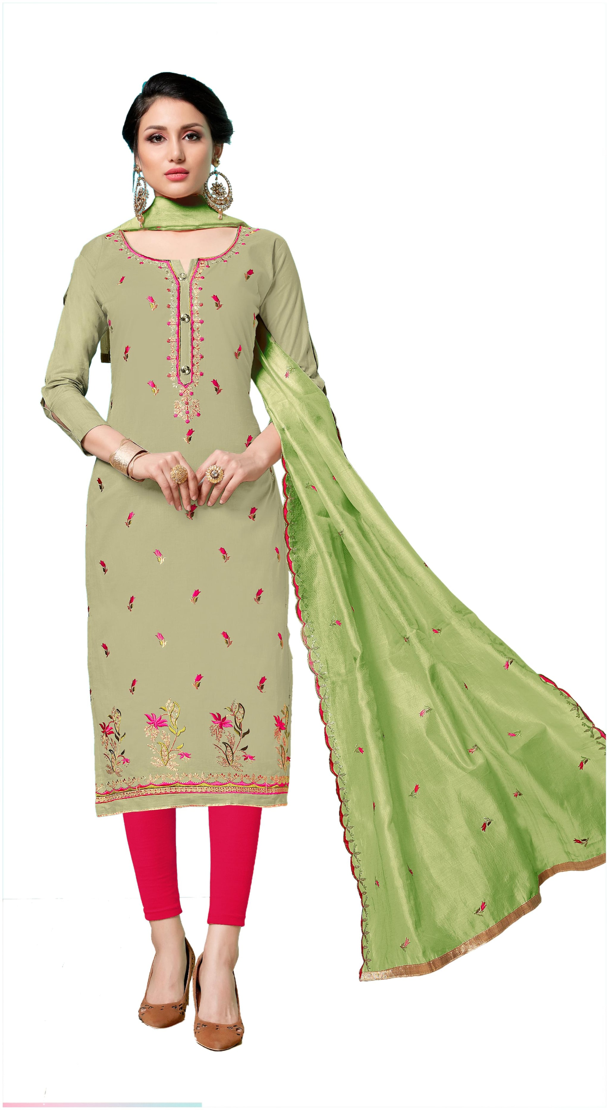 

SAINOOR Women Cotton Kalamkari Dress Material Grey color