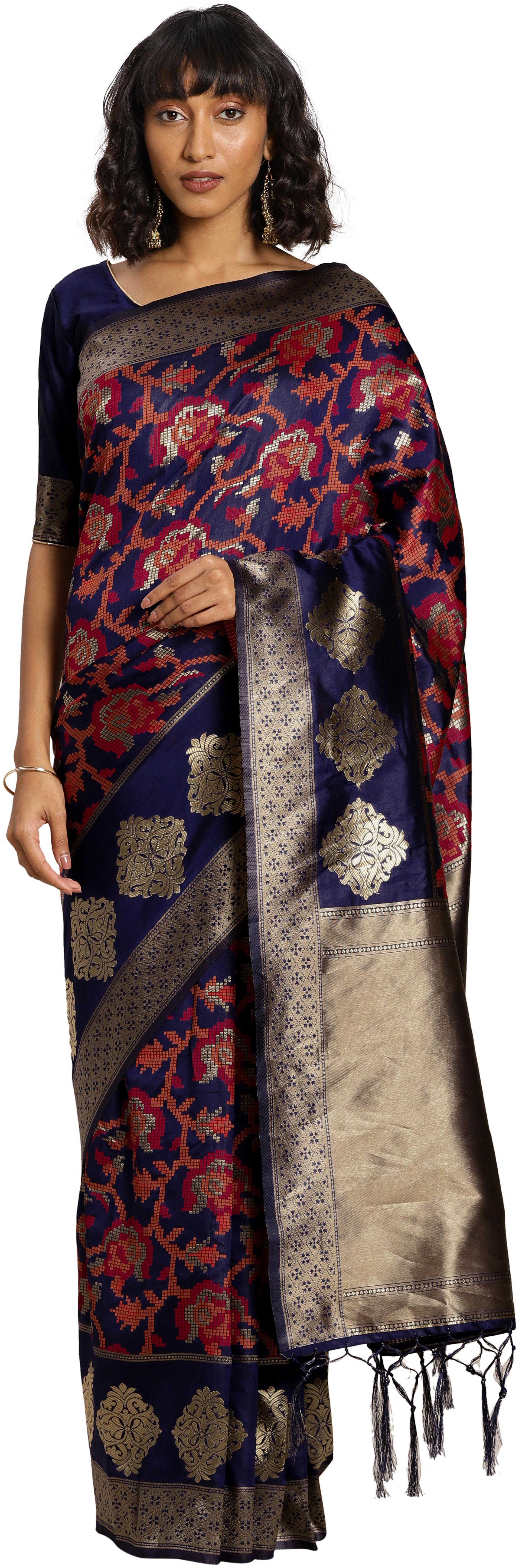 

SAINOOR Women Artificial Silk Saree Blue
