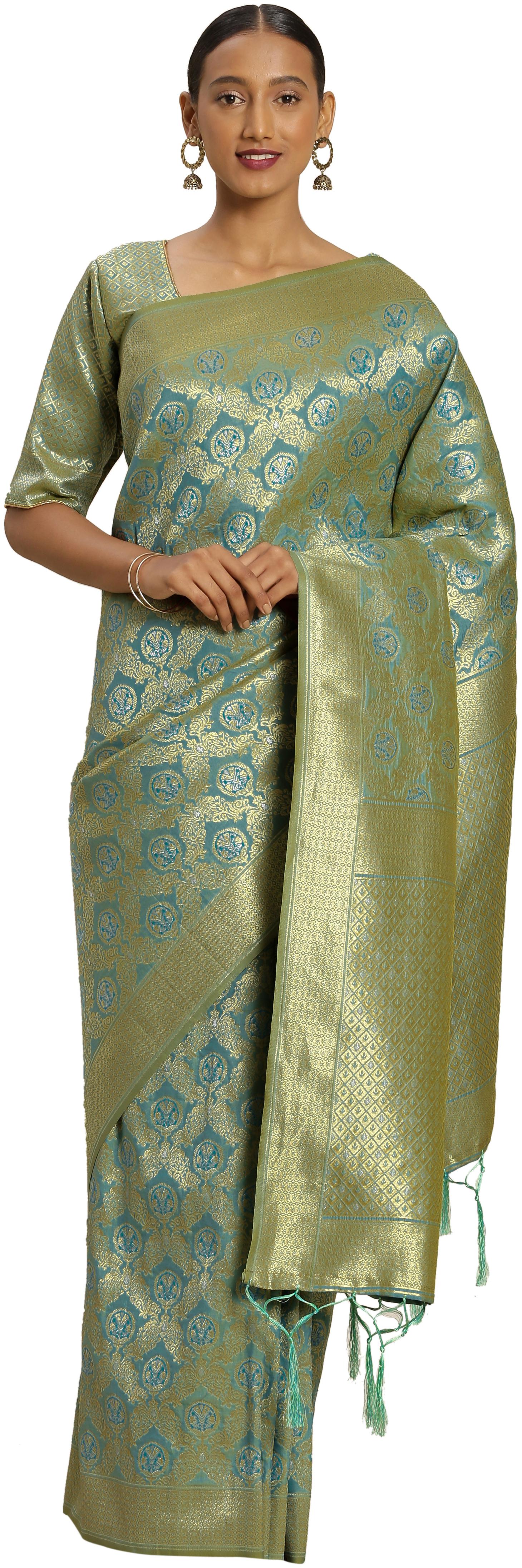 

SAINOOR Women Artificial Silk saree Woven Blue
