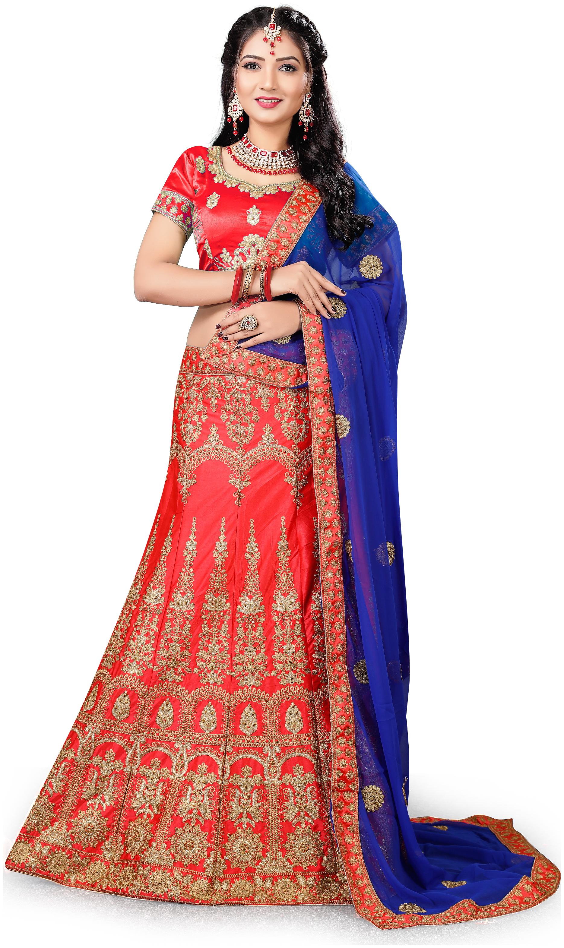 

Sainoor WomenS Pink Colour Heavy Zari Embrodiery Lehenga