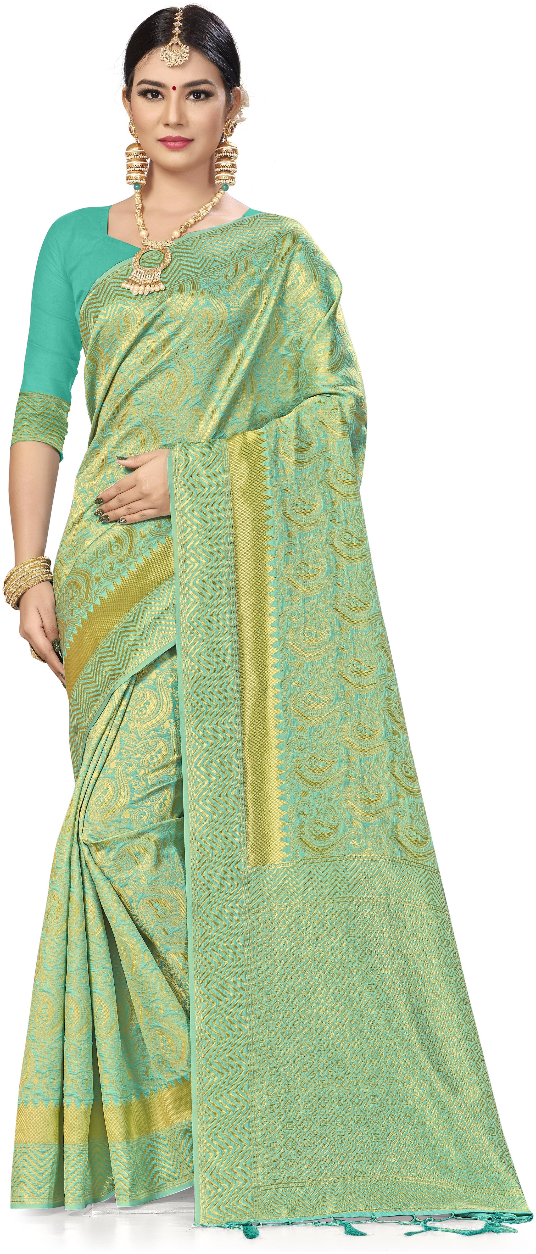 

SAINOOR Women Artificial Silk saree Woven Blue