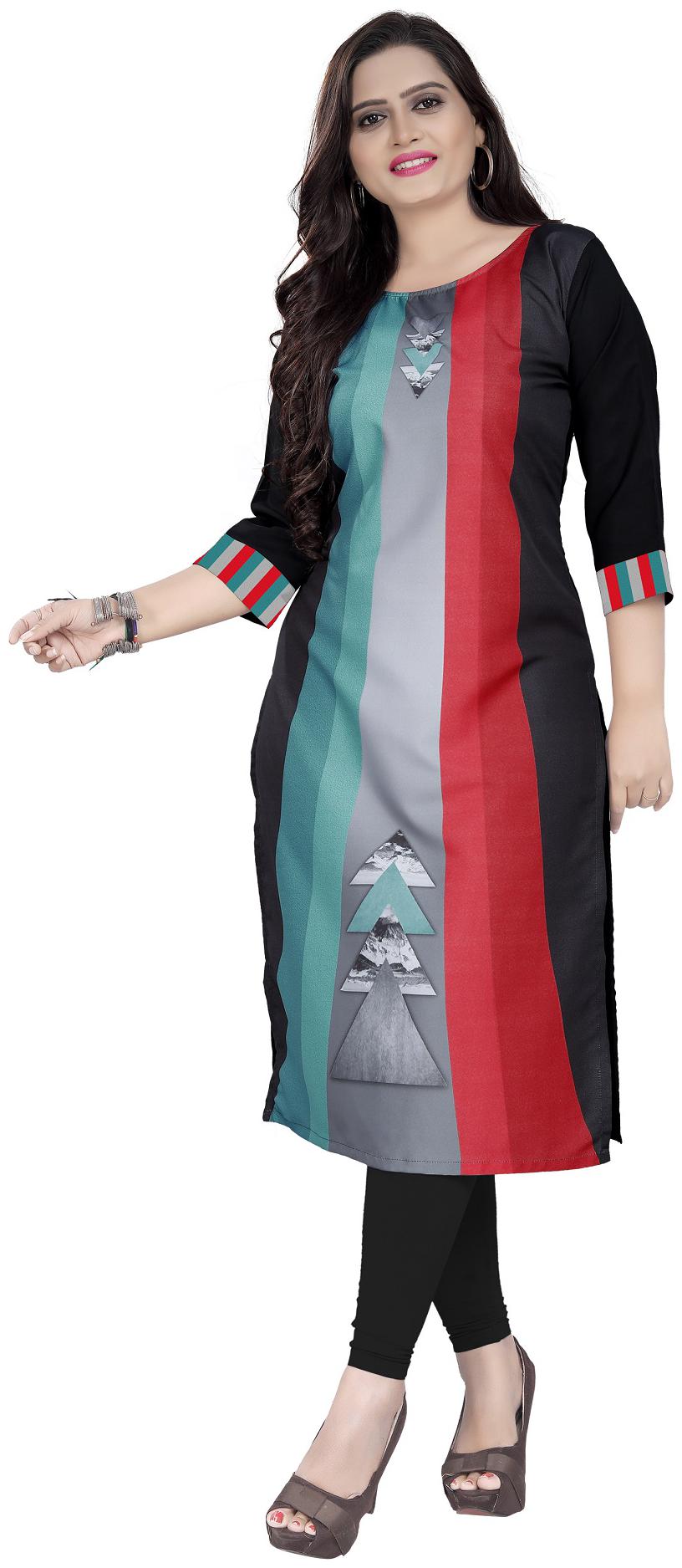 

Saiveera Fashion Women Multi Colorblocked Straight Kurti