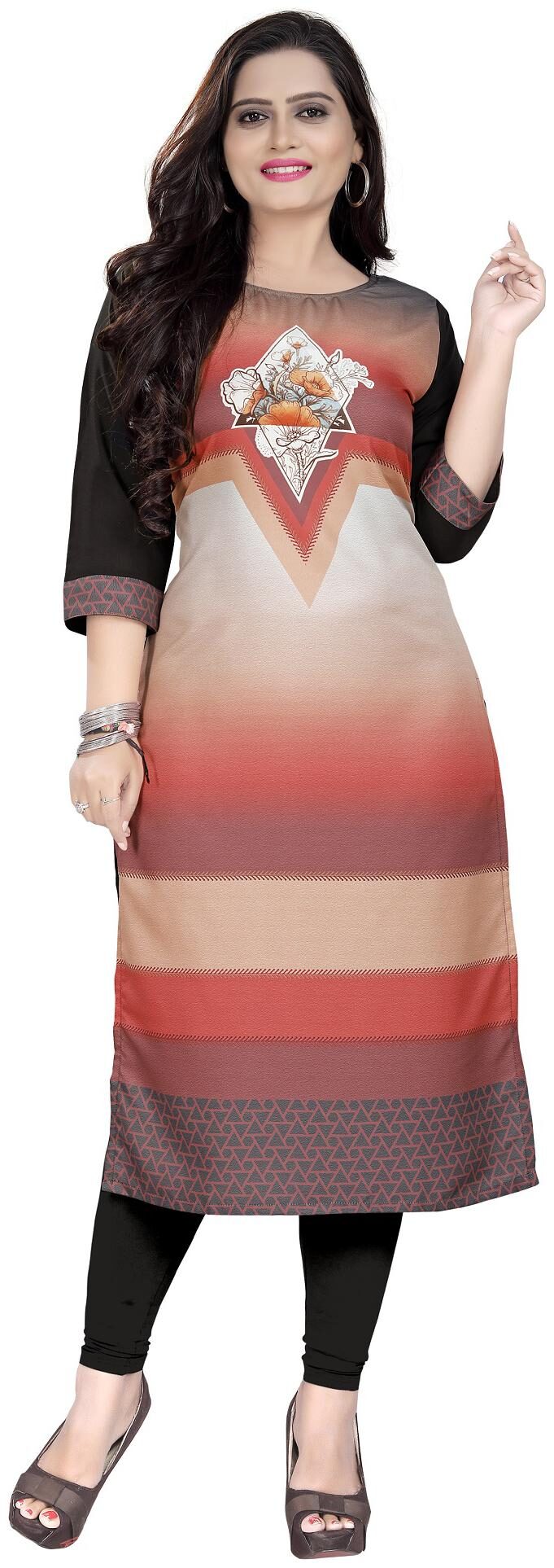 

Saiveera Fashion Women Multi Floral Straight Kurti