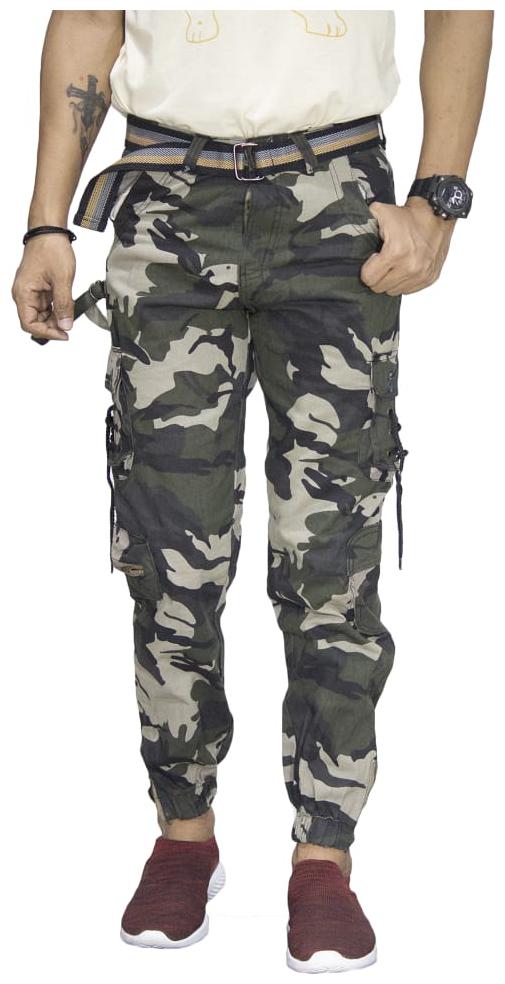 

SALTLAKE Men Green Camouflage Tapered fit Travel friendly Cargos