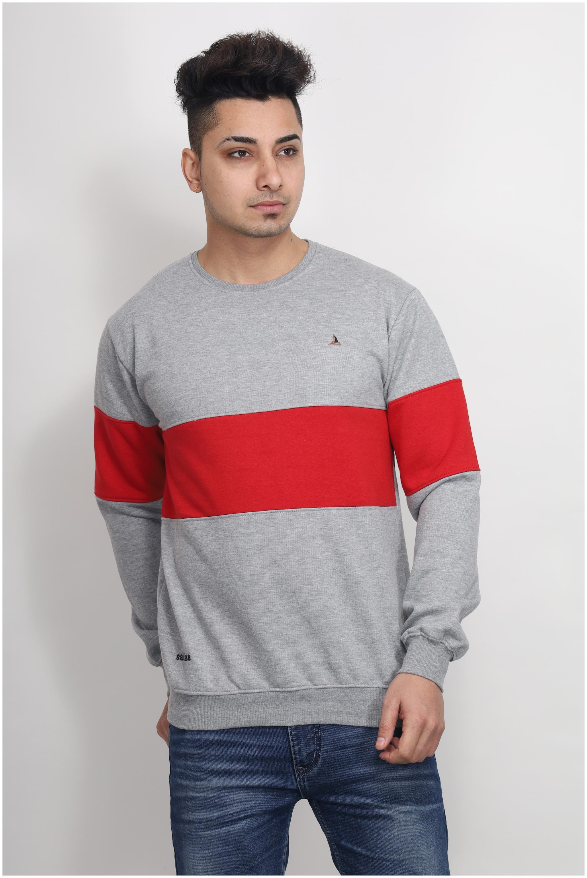 

SALTLAKE Men Grey Round neck Sweatshirt