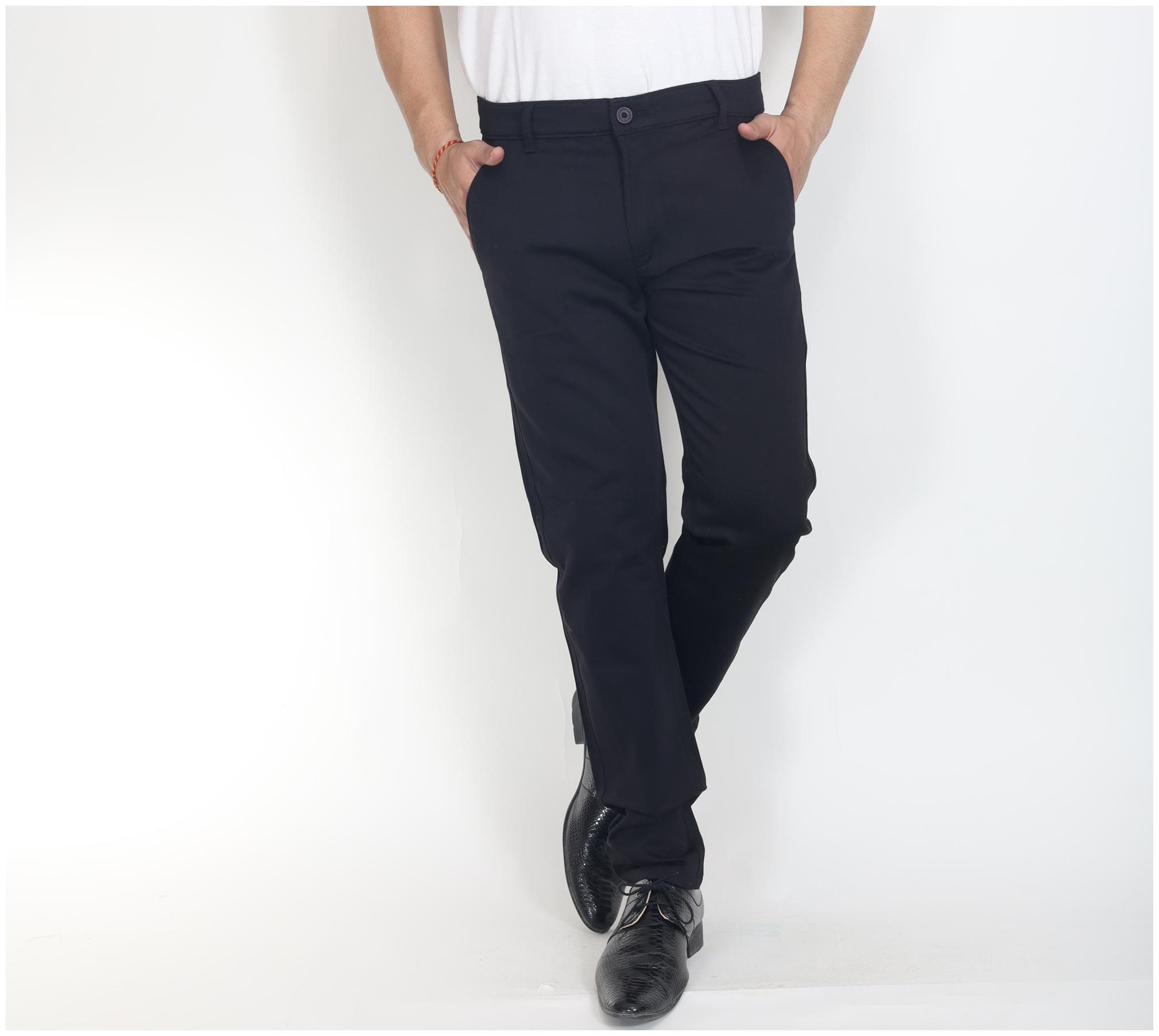 

SALTLAKE Men Black Solid Straight fit Travel friendly Regular trousers