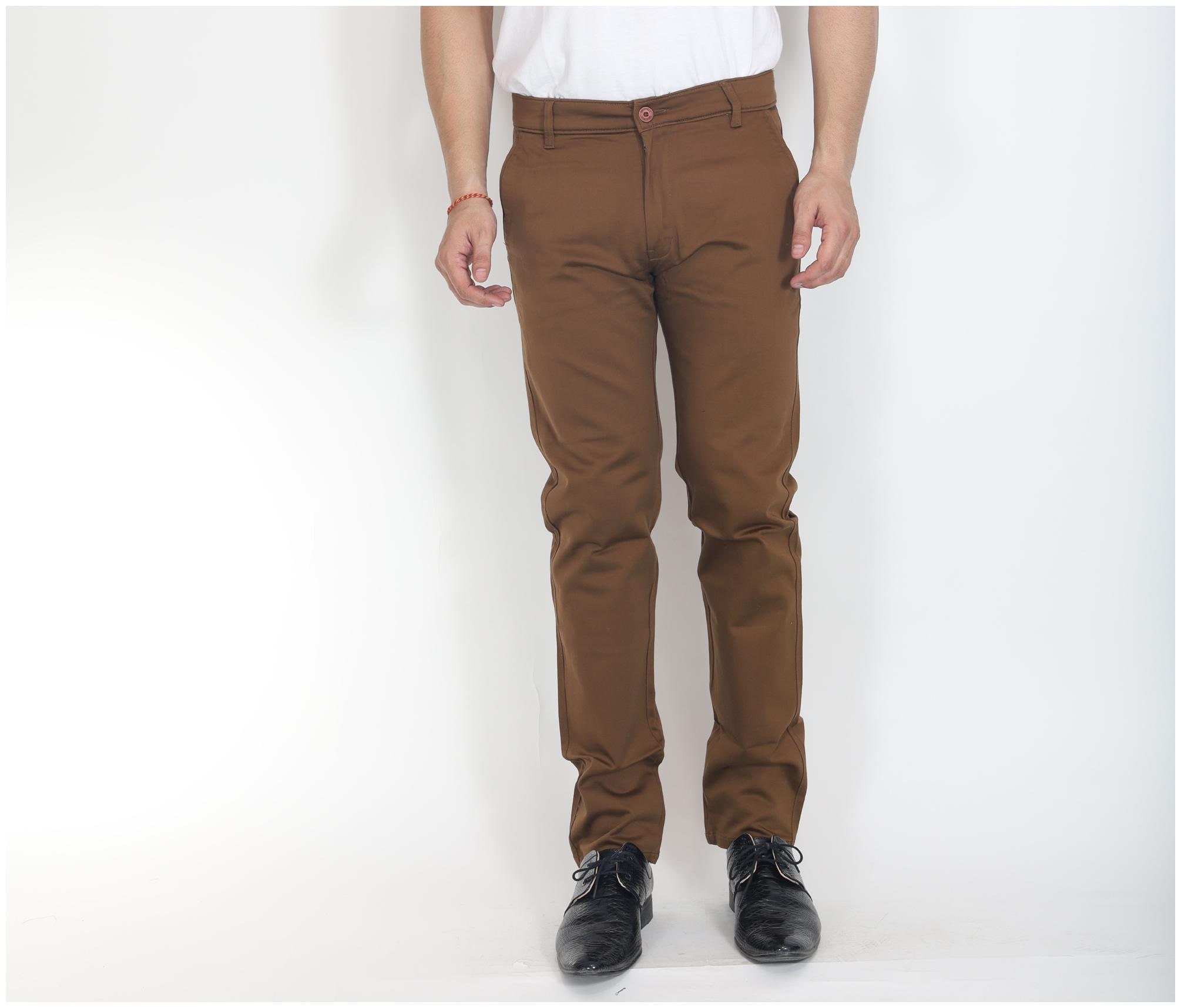 

SALTLAKE Men Brown Solid Straight fit Travel friendly Regular trousers