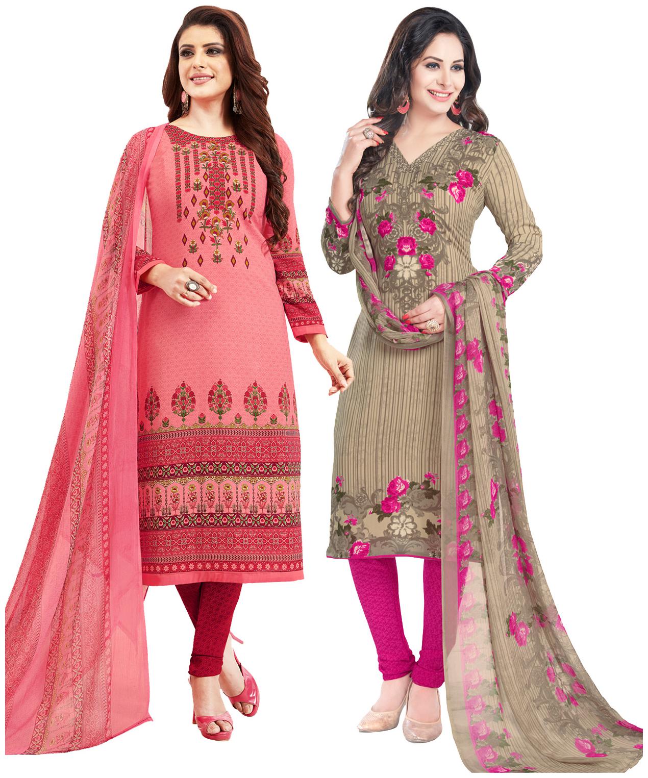 

Salwar Studio Women Crepe Printed Kurta Bottom Dupatta Multi