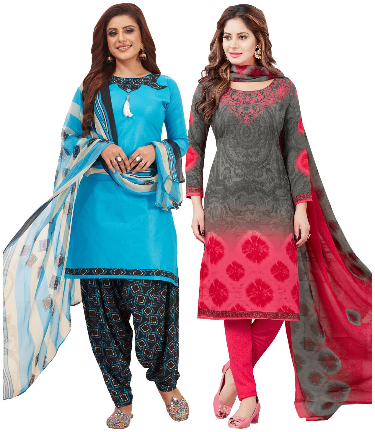 

Salwar Studio Women Crepe Printed Kurta Bottom Dupatta Multi