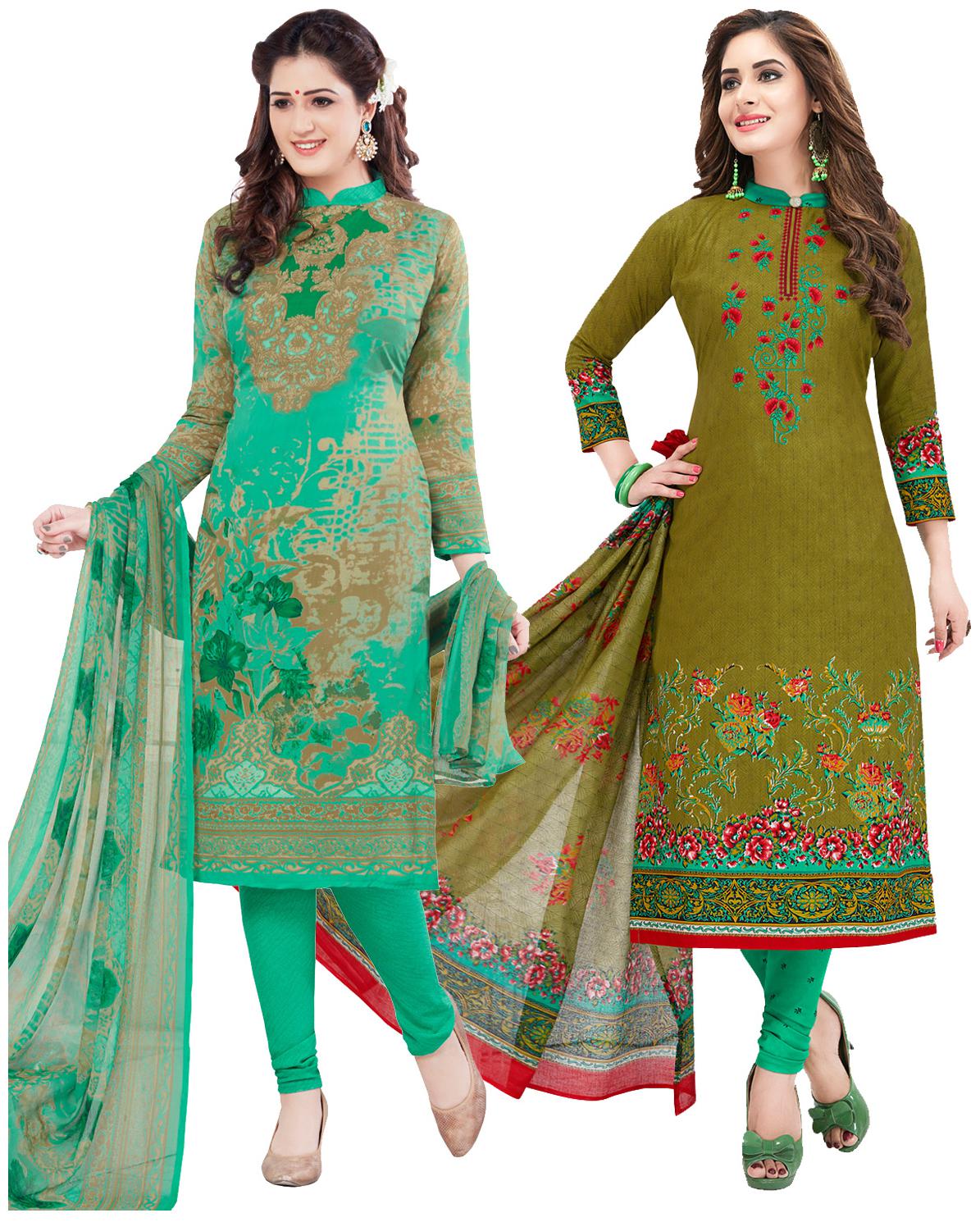 

Salwar Studio Women Crepe Printed Kurta Bottom Dupatta Multi