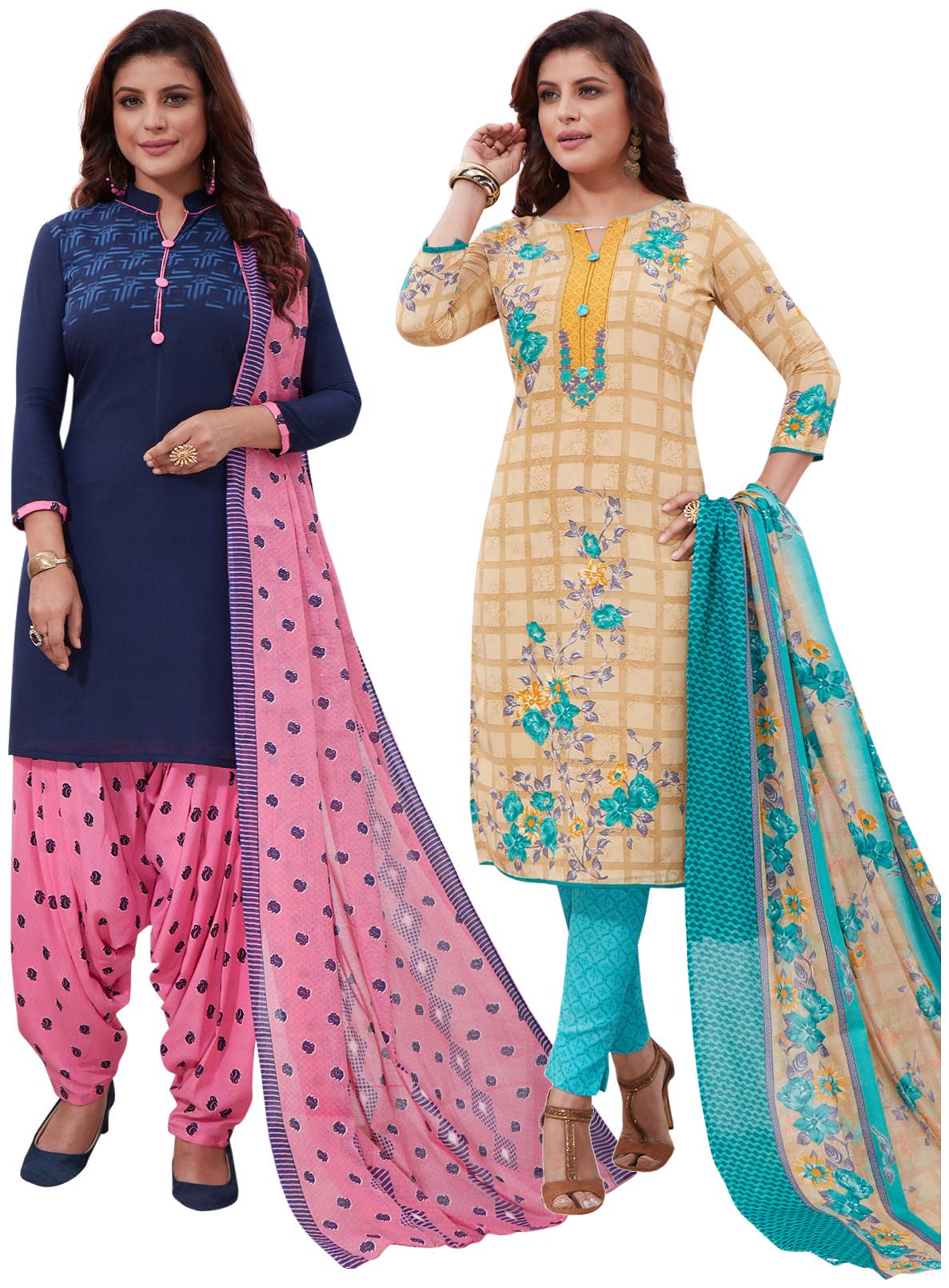 

Salwar Studio Women Crepe Printed Kurta Bottom Dupatta Multi
